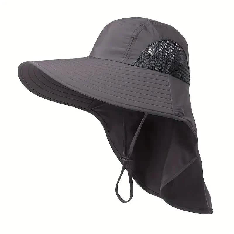 Summer Beach Neck Sunscreen Hat Light Gray Outdoor Recreation - Tophatter Daily Deals