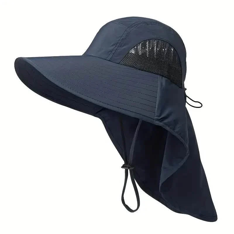 Summer Beach Neck Sunscreen Hat Navy Outdoor Recreation - Tophatter Daily Deals