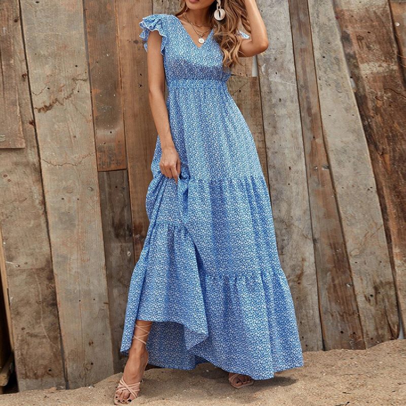 Summer Bohemian Swing Dress Floral Dresses - Tophatter Daily Deals