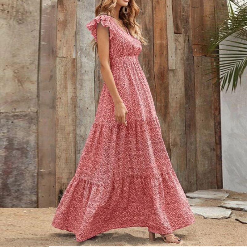 Summer Bohemian Swing Dress Floral Dresses - Tophatter Daily Deals