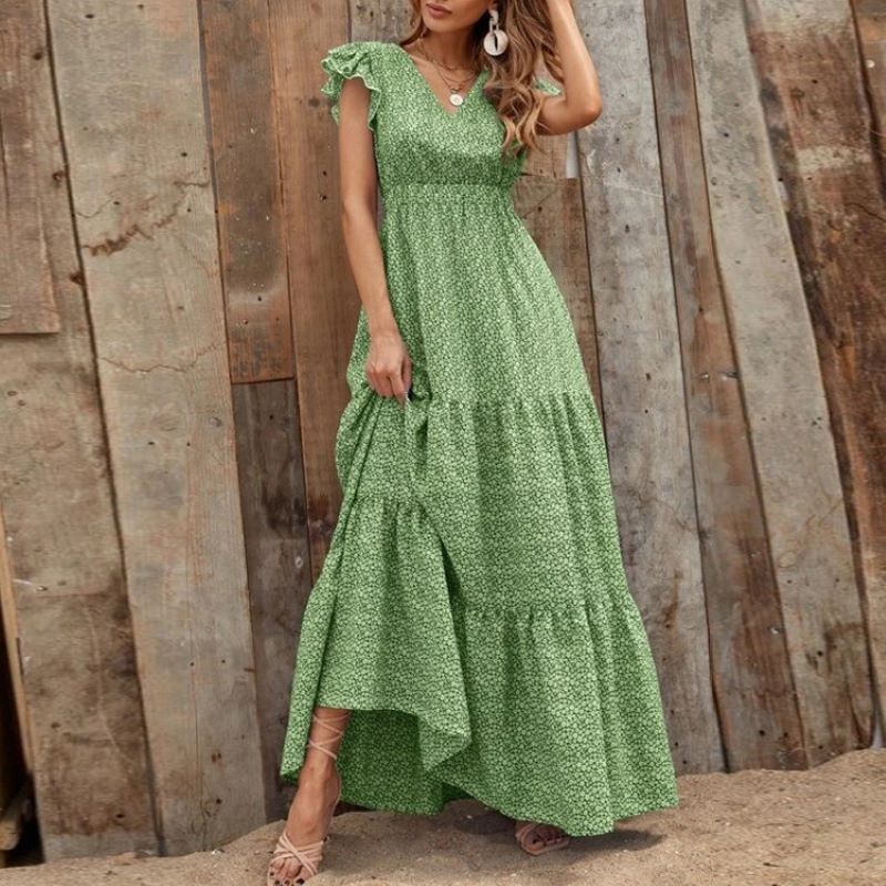 Summer Bohemian Swing Dress Floral Dresses - Tophatter Daily Deals