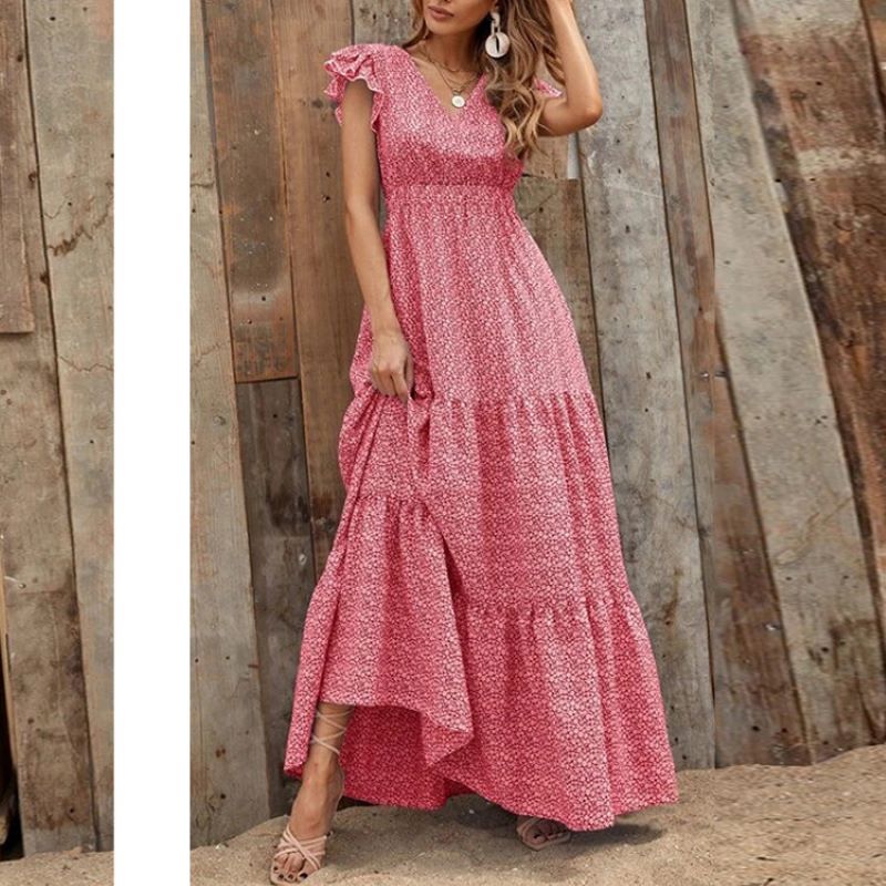 Summer Bohemian Swing Dress Floral Dresses - Tophatter Daily Deals