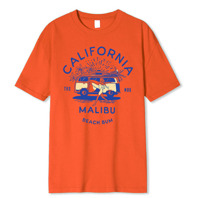 Summer Comfortable Casual T-Shirt Cotton Tee Shirt Orange Tee - Tophatter Daily Deals