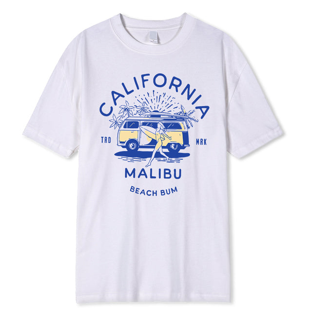 Summer Comfortable Casual T-Shirt Cotton Tee Shirt White Tee - Tophatter Daily Deals