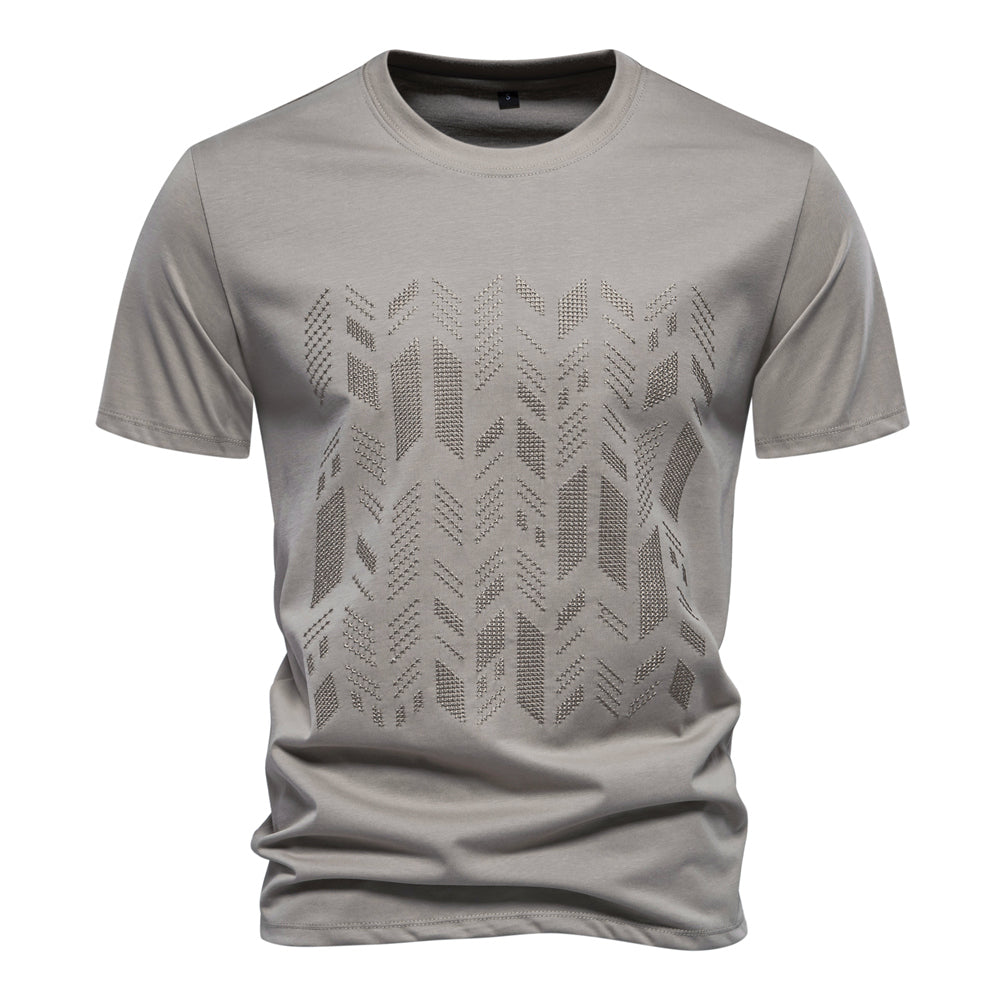Summer Cool Cotton Blend T-shirt For Men Grey Men's Clothing - Tophatter Daily Deals