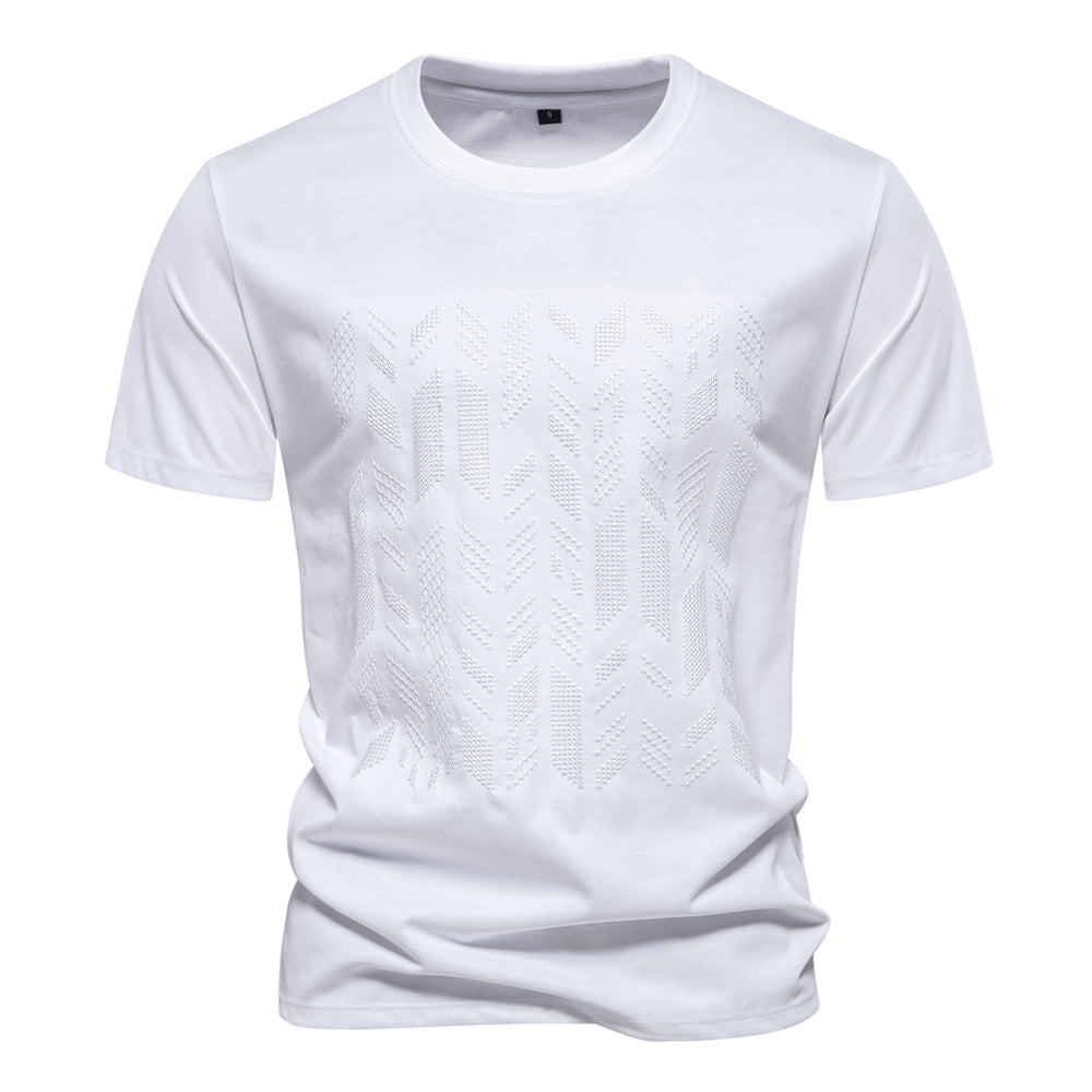 Summer Cool Cotton Blend T-shirt For Men White Men's Clothing - Tophatter Daily Deals