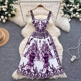 Summer Holiday Purple Flower Mini Dress Mini Dresses - Tophatter Daily Deals