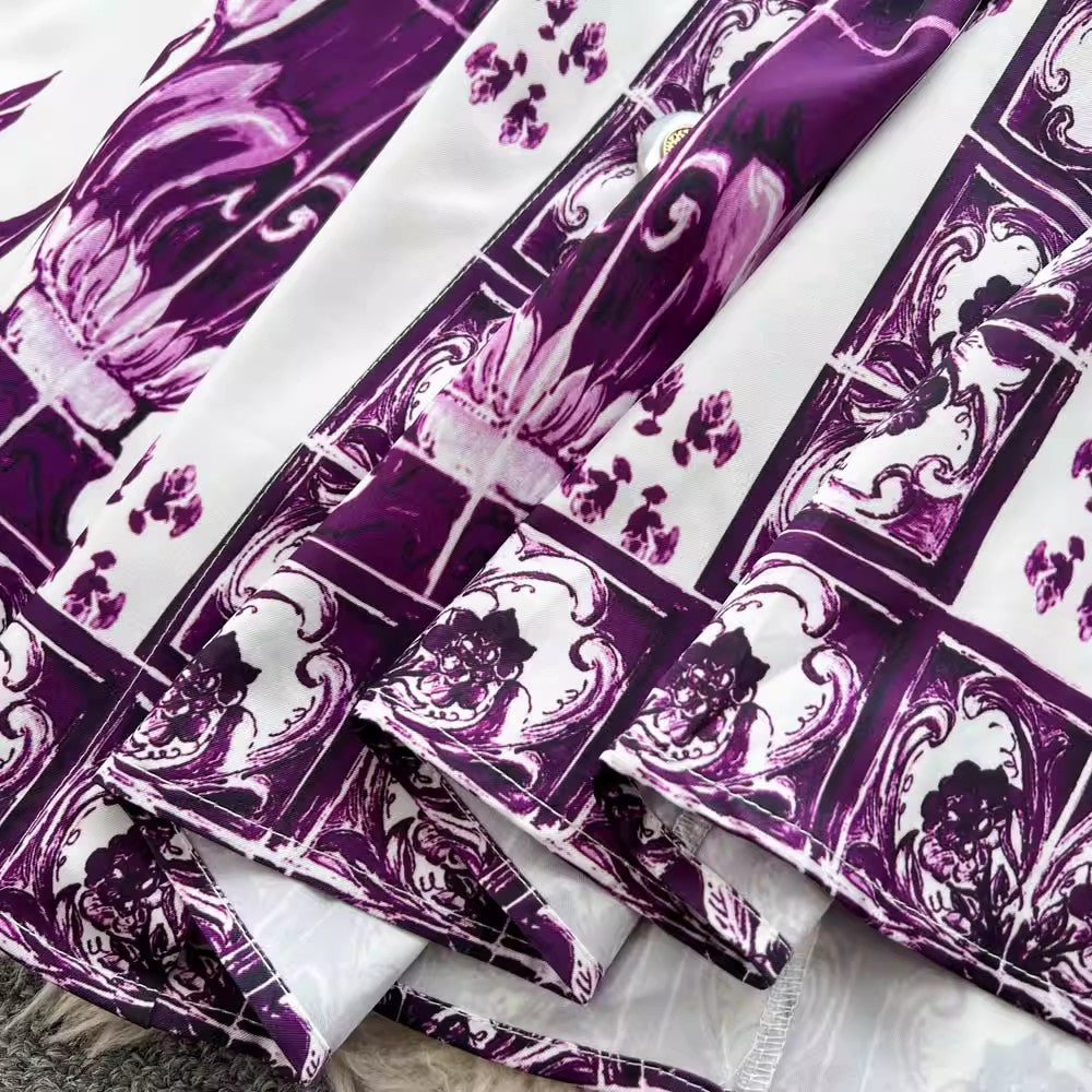 Summer Holiday Purple Flower Mini Dress Mini Dresses - Tophatter Daily Deals