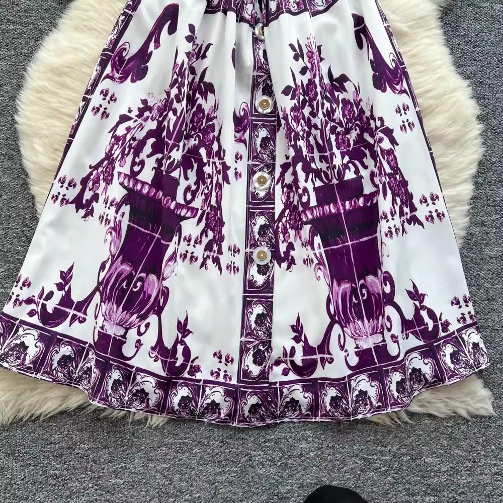Summer Holiday Purple Flower Mini Dress Mini Dresses - Tophatter Daily Deals