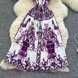Summer Holiday Purple Flower Mini Dress Mini Dresses - Tophatter Daily Deals