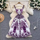 Summer Holiday Purple Flower Mini Dress Purple Mini Dresses - Tophatter Daily Deals
