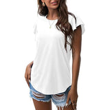 Summer Knit Ruffle Short Sleeve Top White Women's Tops - Tophatter Daily Deals