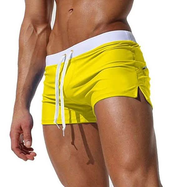 Summer Men Fashion Swimwear Swimming Trunks Yellow Men's Bottoms - Tophatter Daily Deals