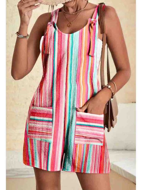 Casual Summer Short Rompers Multi Jumpsuit - Tophatter Daily Deals