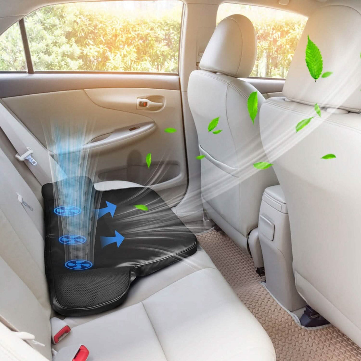 Summer Water Cooling System Seat Cushion with Fans 3 Speeds Automotive - Tophatter Daily Deals