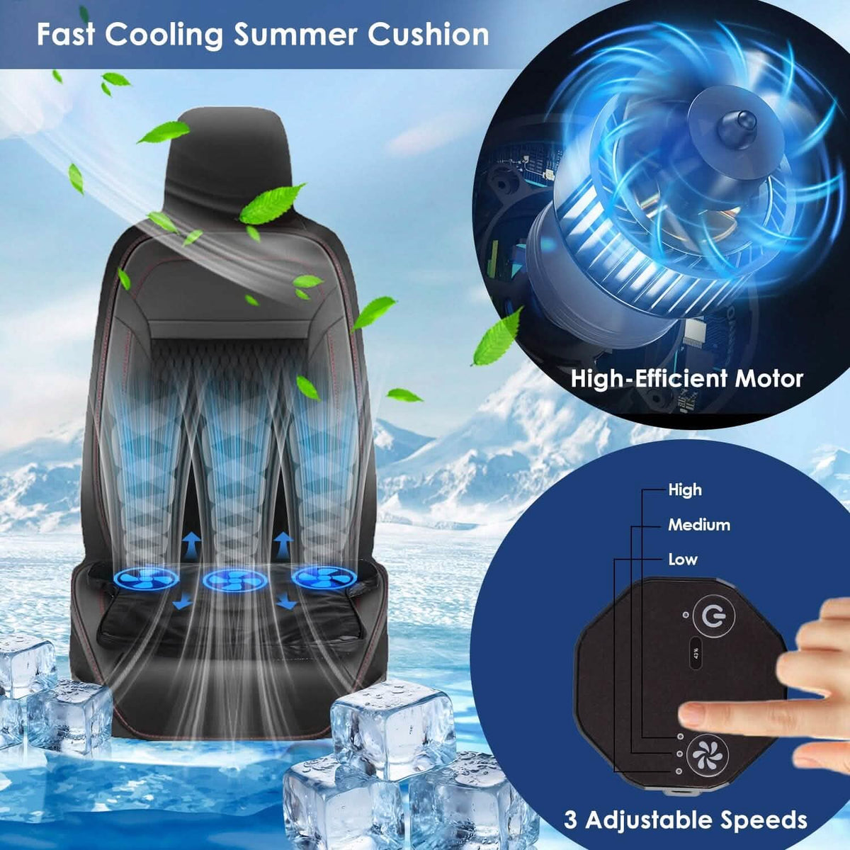 Summer Water Cooling System Seat Cushion with Fans 3 Speeds Automotive - Tophatter Daily Deals