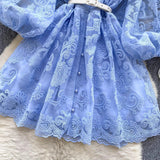 Summer Women V Neck Lantern Sleeve Mini Dress Mini Dresses - Tophatter Daily Deals