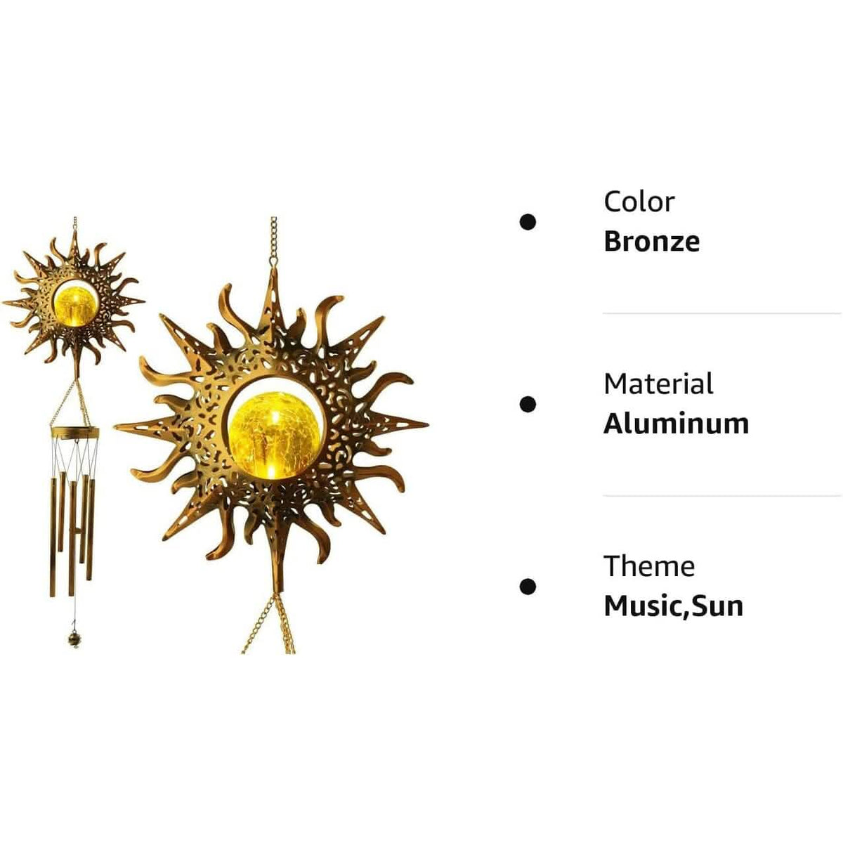 Sun Solar Wind Chimes Garden & Patio - Tophatter Daily Deals