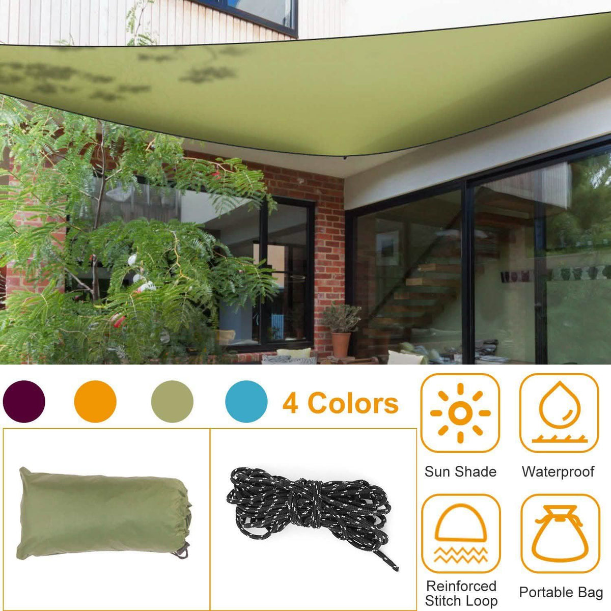 Sunshade Patio Cover Shade Canopy Garden & Patio - Tophatter Daily Deals