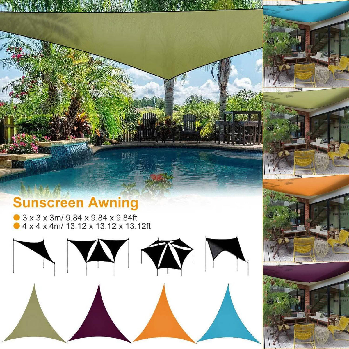 Sunshade Patio Cover Shade Canopy Garden & Patio - Tophatter Daily Deals