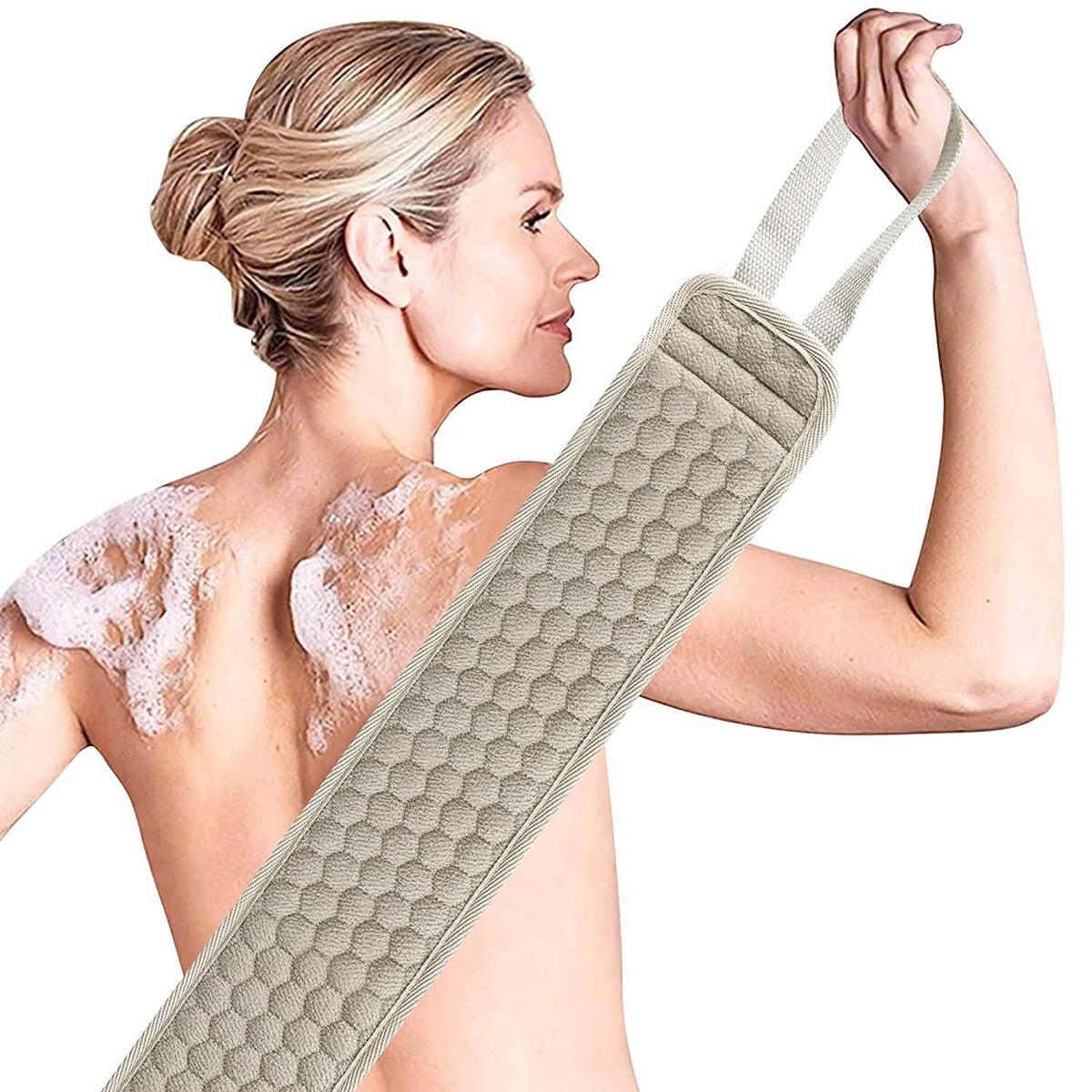 Suntee Exfoliating Back Scrubber and Exfoliating Sponge Pad Bath - Tophatter Daily Deals