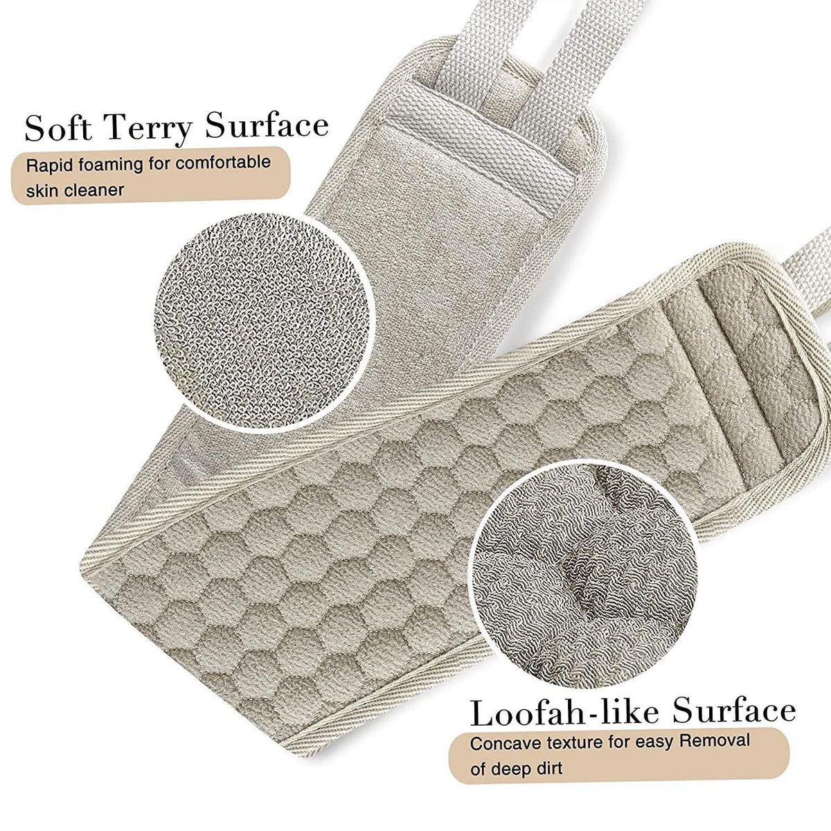 Suntee Exfoliating Back Scrubber and Exfoliating Sponge Pad Bath - Tophatter Daily Deals