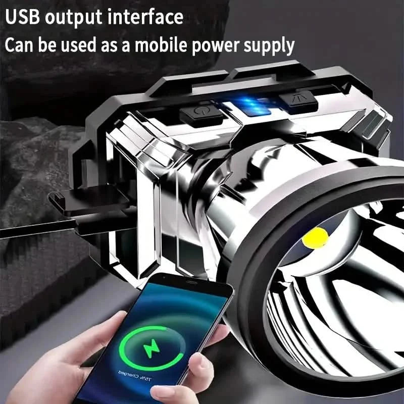 Super Bright USB Charging Headlight Outdoor Recreation - Tophatter Daily Deals