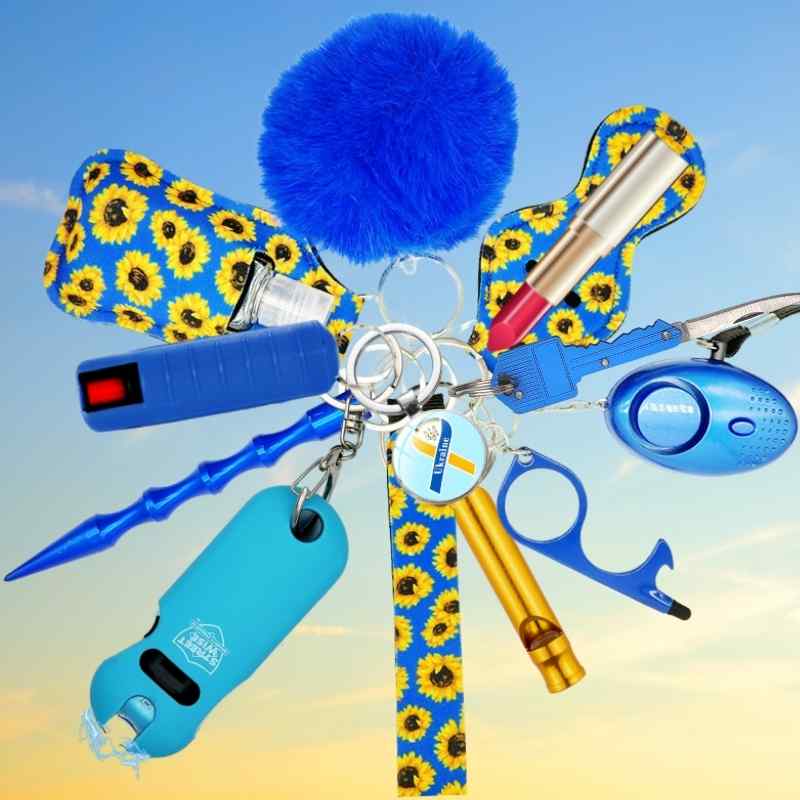 Fight Fobs® Ukraine Support Self Defense Key Chain Luxe (+Stun Gun+Key Knife) Self-Defense Keychains - Tophatter Daily Deals