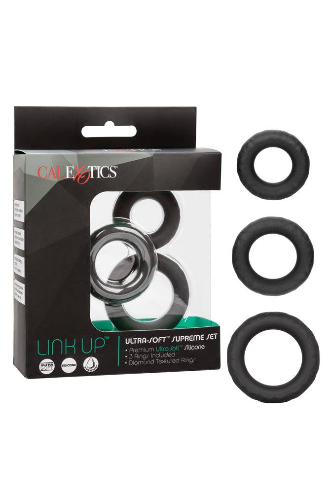 Cal Exotics - Link Up - Ultra-Soft Supreme Cock Ring Set Sex Toy - Tophatter Daily Deals