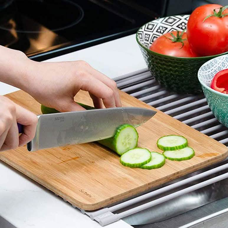 Surpahs over the Sink Multipurpose Roll-Up Dish Drying Rack Kitchen Storage - Tophatter Daily Deals
