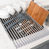 Surpahs over the Sink Multipurpose Roll-Up Dish Drying Rack Kitchen Storage - Tophatter Daily Deals