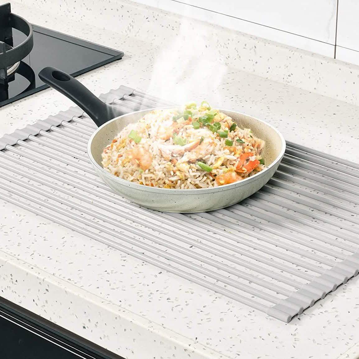 Surpahs over the Sink Multipurpose Roll-Up Dish Drying Rack Kitchen Storage - Tophatter Daily Deals