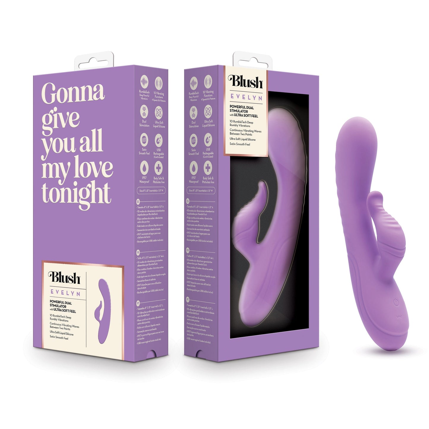 Blush Evelyn – Powerful Rabbit Vibrator with Dual Stimulation > Vibrators > Ladies > Rabbit - Tophatter Daily Deals