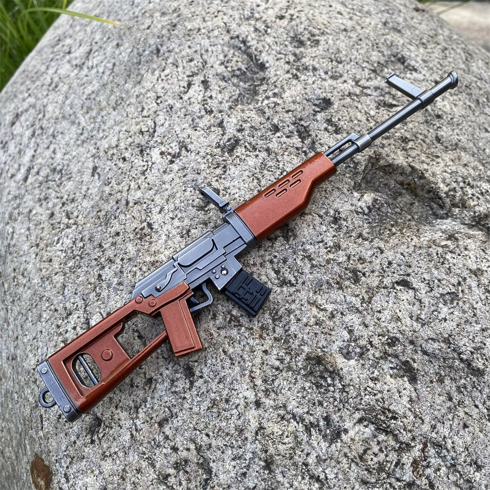 Miniature Metal SVD Dragunov Sniper Rifle 17CM/6.7" - Tophatter Daily Deals