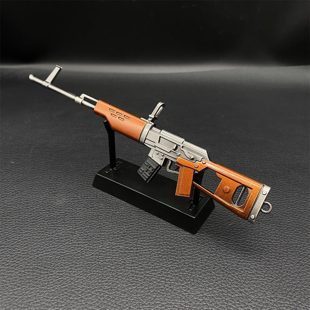 Miniature Metal SVD Dragunov Sniper Rifle 17CM/6.7" Wih Metal Stand - Tophatter Daily Deals