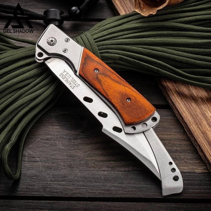 10.5" Large Folding Knife with Rosewood Handle-GS31 Pocket Knives - Tophatter Daily Deals