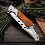 10.5" Large Folding Knife with Rosewood Handle-GS31 Pocket Knives - Tophatter Daily Deals