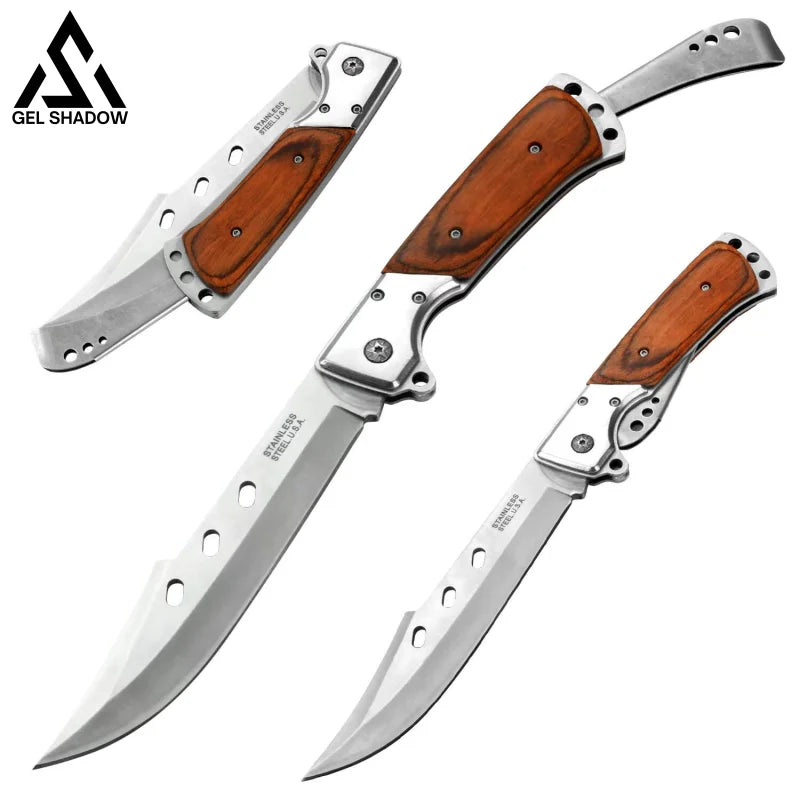 10.5" Large Folding Knife with Rosewood Handle-GS31 Pocket Knives - Tophatter Daily Deals