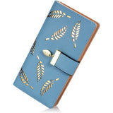 Sweet Cute Women's Long Leaf Bifold Wallet Blue Handbags & Wallets - Tophatter Daily Deals