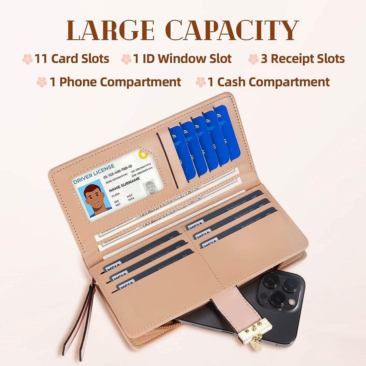 Sweet Cute Women's Long Leaf Bifold Wallet Handbags & Wallets - Tophatter Daily Deals