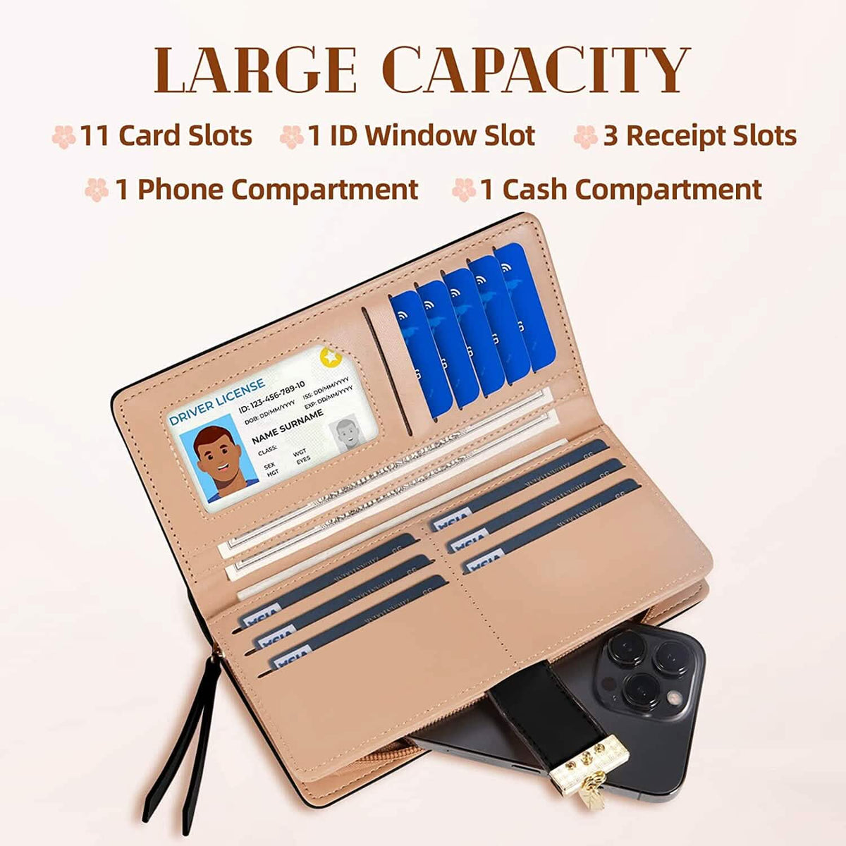 Sweet Cute Women's Long Leaf Bifold Wallet Handbags & Wallets - Tophatter Daily Deals