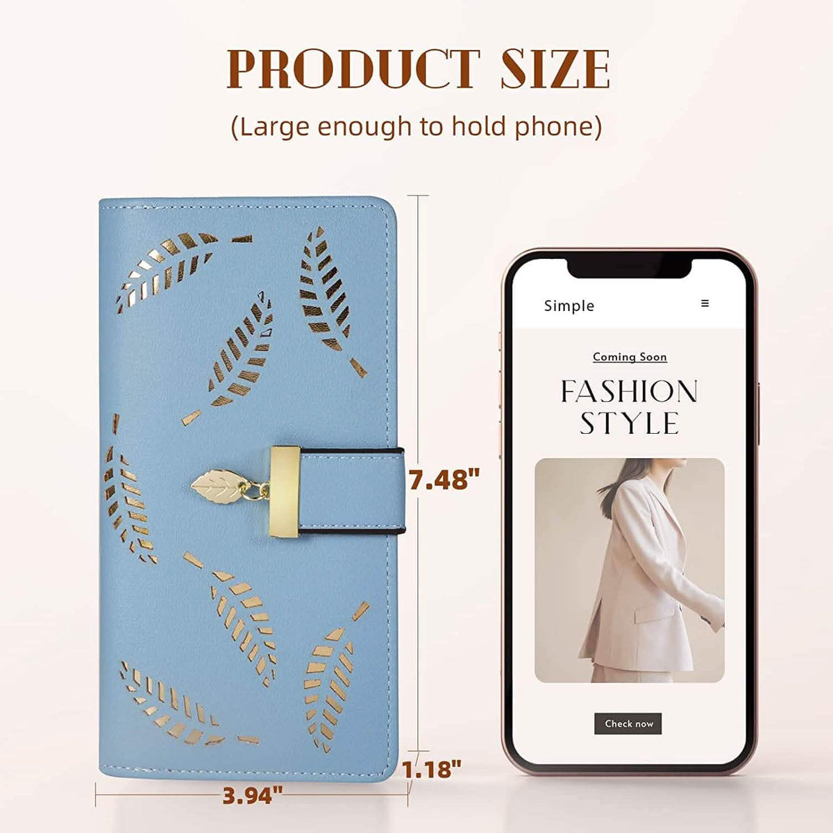 Sweet Cute Women's Long Leaf Bifold Wallet Handbags & Wallets - Tophatter Daily Deals