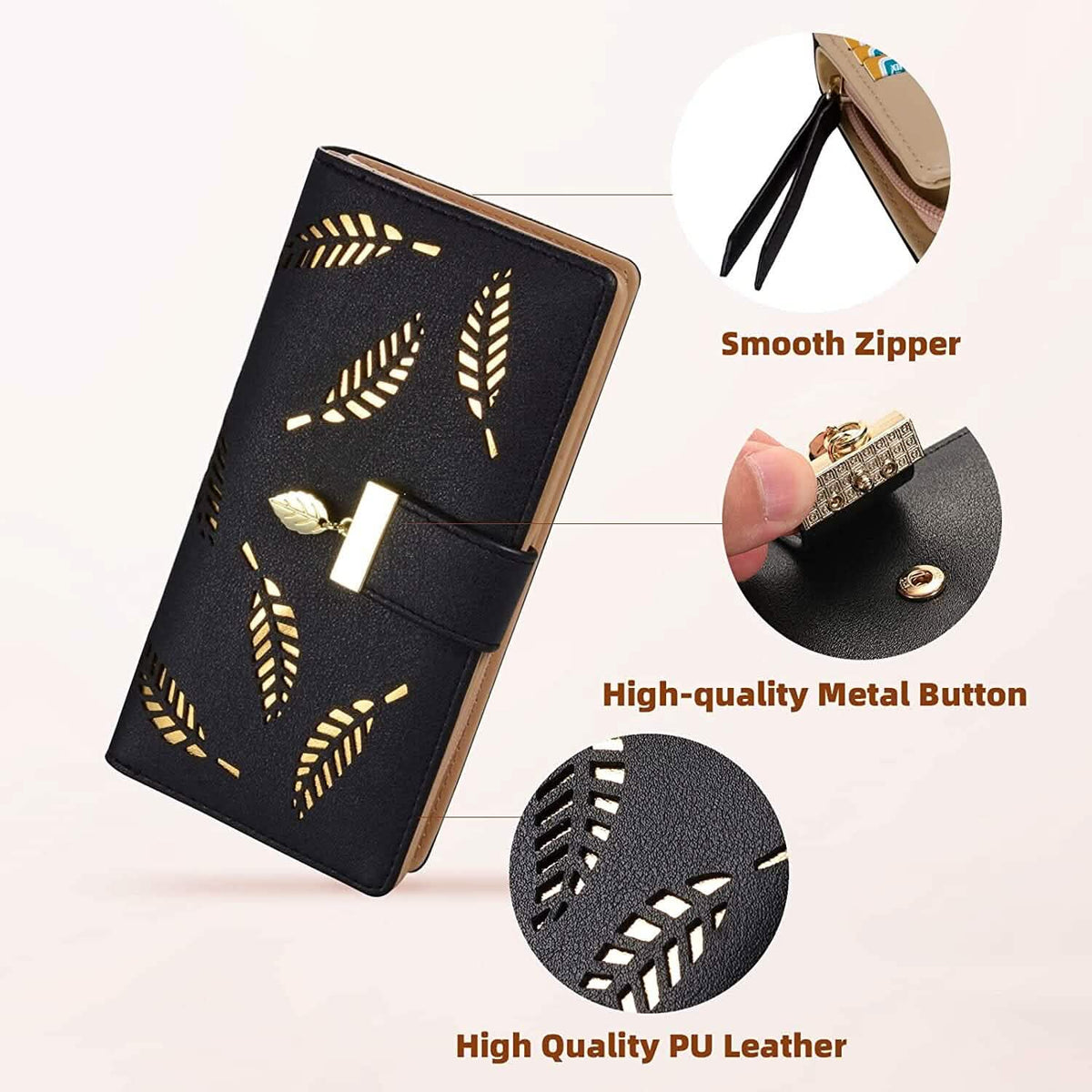Sweet Cute Women's Long Leaf Bifold Wallet Handbags & Wallets - Tophatter Daily Deals