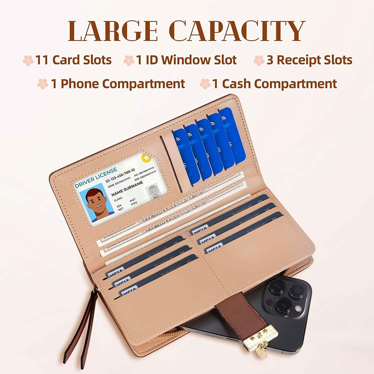 Sweet Cute Women's Long Leaf Bifold Wallet Handbags & Wallets - Tophatter Daily Deals