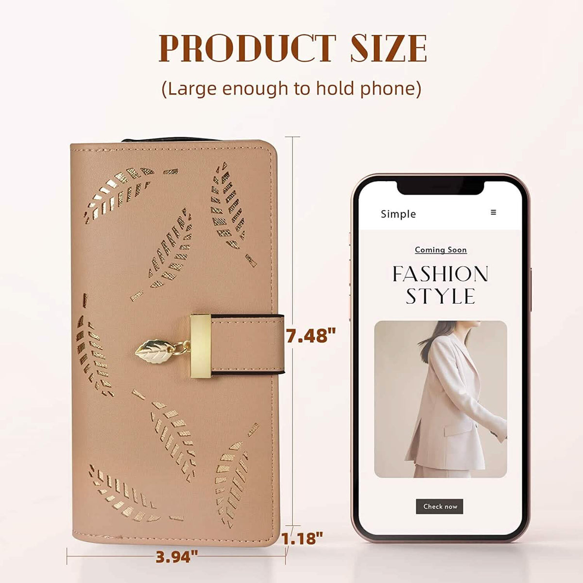 Sweet Cute Women's Long Leaf Bifold Wallet Handbags & Wallets - Tophatter Daily Deals