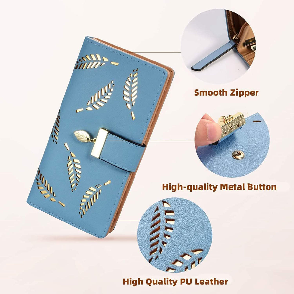 Sweet Cute Women's Long Leaf Bifold Wallet Handbags & Wallets - Tophatter Daily Deals