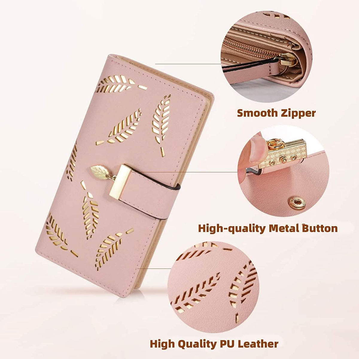 Sweet Cute Women's Long Leaf Bifold Wallet Handbags & Wallets - Tophatter Daily Deals