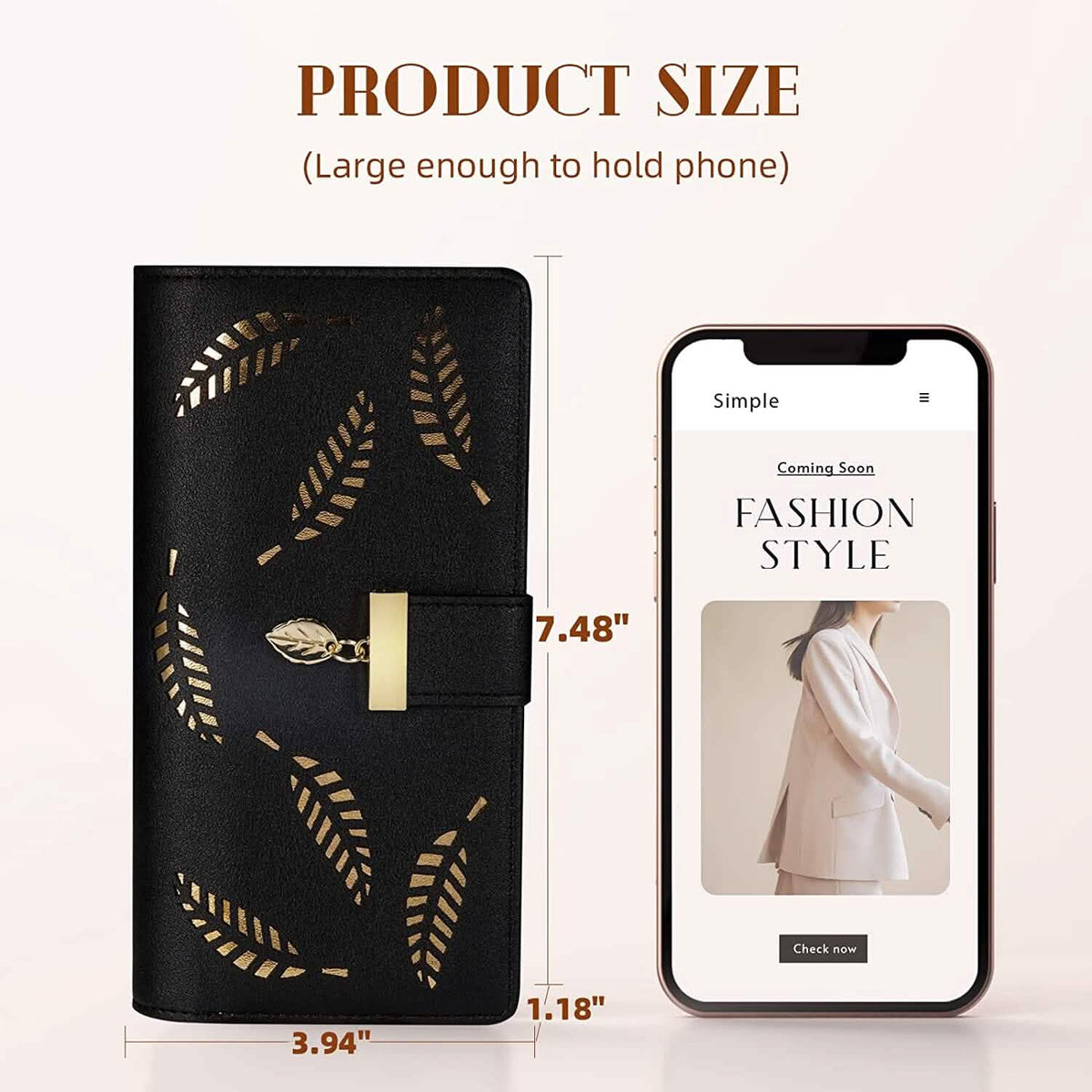 Sweet Cute Women's Long Leaf Bifold Wallet Handbags & Wallets - Tophatter Daily Deals