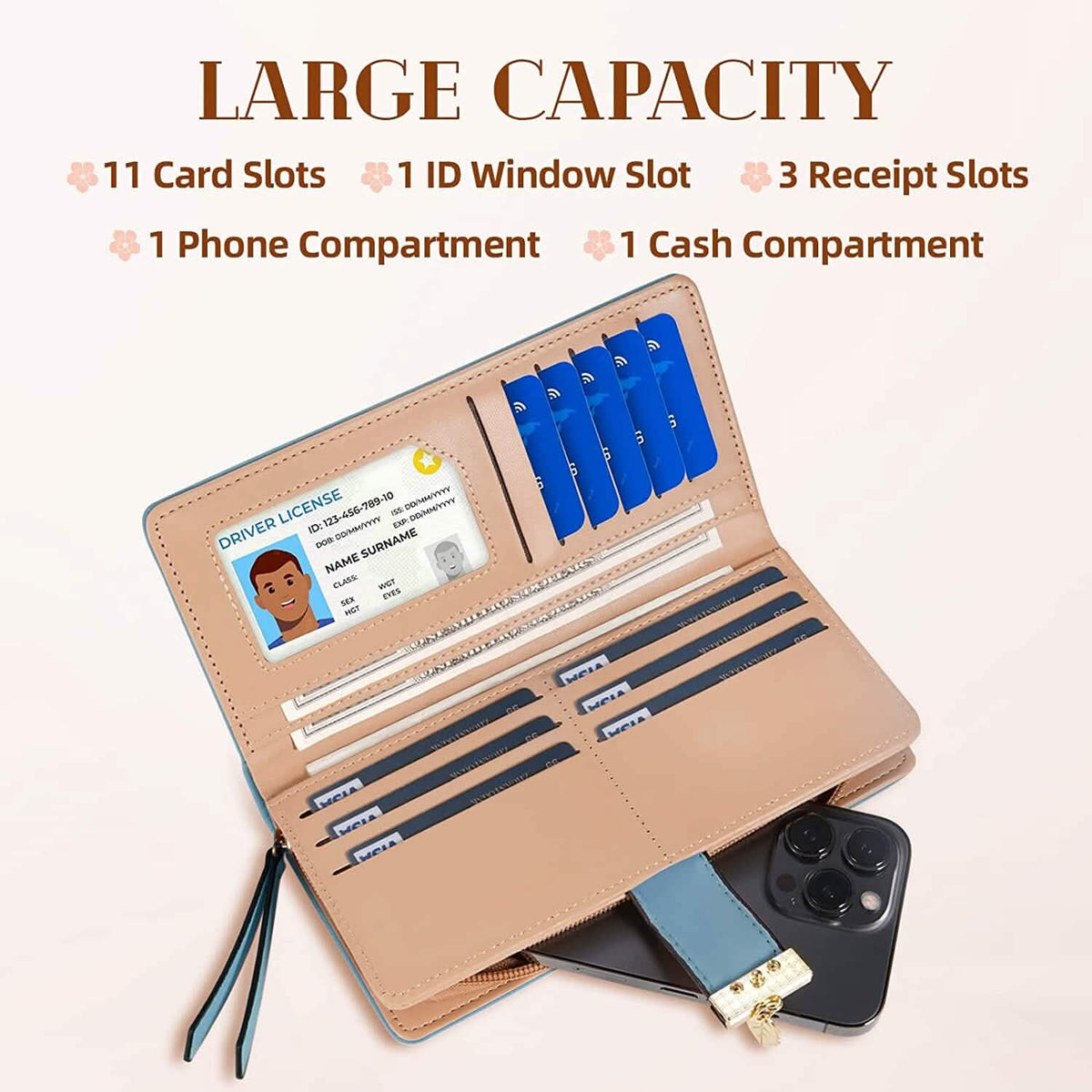 Sweet Cute Women's Long Leaf Bifold Wallet Handbags & Wallets - Tophatter Daily Deals