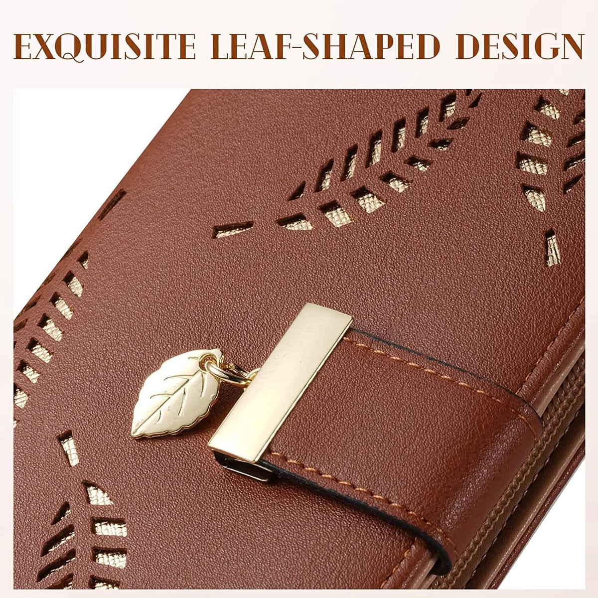 Sweet Cute Women's Long Leaf Bifold Wallet Handbags & Wallets - Tophatter Daily Deals
